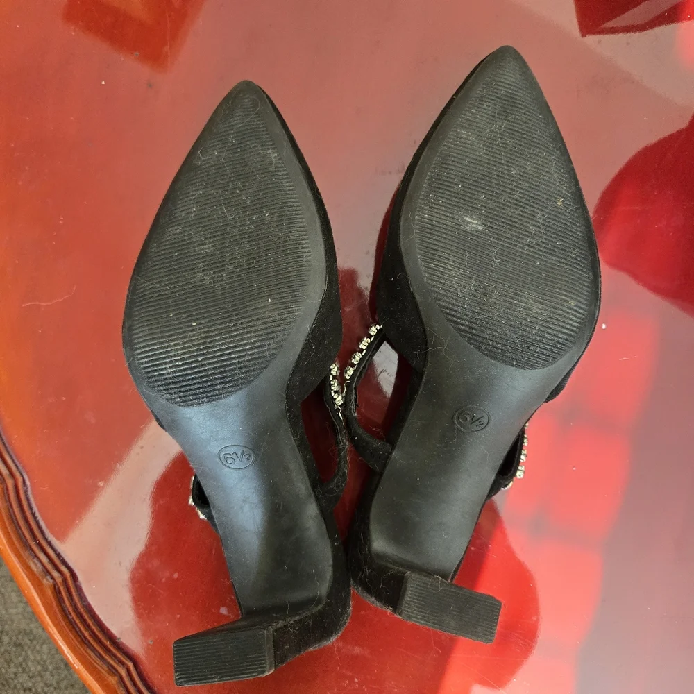 Jaz Slip On Mule Pumps Crystals 1.75
